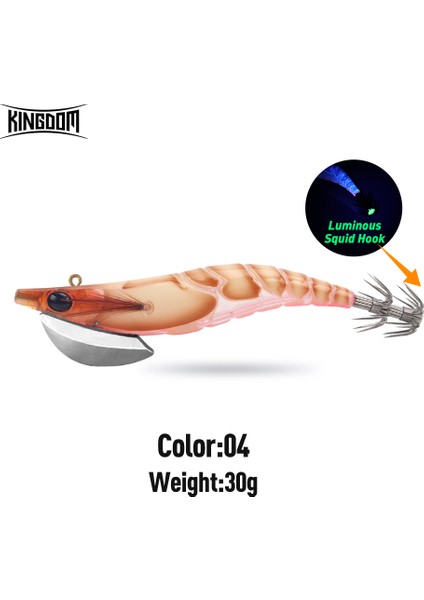 Kingdom Egi Kalamar Yemi Yapay Jigging Yemleri Yavaş Batabilen Kalamar Kancaları Deniz Balıkçılığı Ahtapot Kalamar Aydınlık Takım Yemi (Yurt Dışından)