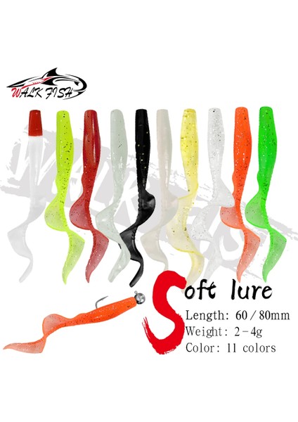 Walk Fısh 10 Adet Spinpoler 60MM 80MM Gerçekçi Balık Yemi Yem Solucanları Yapay Silikon Yumuşak Yem B Pike Balık Yemi Wobbler (Yurt Dışından) fiyatları