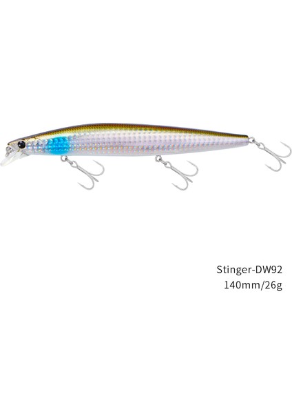 Tsurınoya Stinger 140S Balıkçılık Yemi Batıran Minnow DW92 140MM 26G Tuzlu Su Seab Ultra Uzun Döküm Büyük Sert Yemler Jerkbait (Yurt Dışından)
