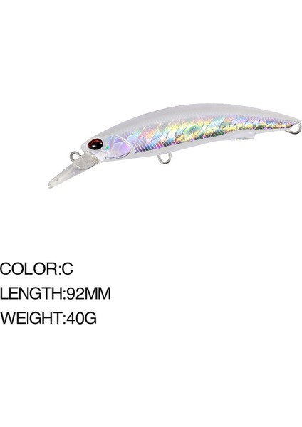 Yeni Varış 92MM/40G Sert Yem Balıkçılık Yemi Minnow B ve Tatlı Su Için Gerçekçi Tasarımla Büyük Balıklar Yakalamak Için (Yurt Dışından)
