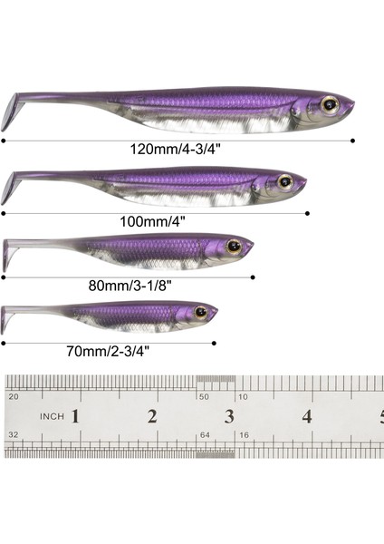 Dr.fish 5/6 Adet Balıkçılık Yumuşak Plastik Yemler Silikon Yem Kürek Kuyruklu Shad Solucan Yüzme Yemleri Tatlı Su B Alabalık 70MM 80MM 100MM (Yurt Dışından)