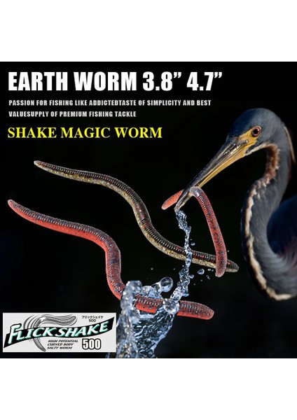 Sunmıle Yumuşak Balıkçılık Yemi 10CM 12.5cm Senko Solucan Neko Rig Yemleri Flick Shake Earth Worm Yapay Yem Silikon Shad Yemi B (Yurt Dışından) fırsatları