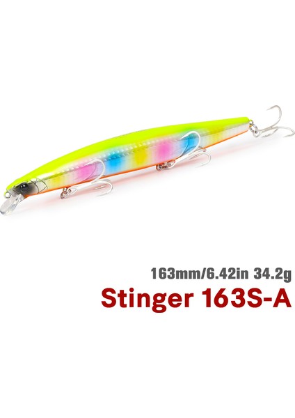 Tsurınoya Stınger 163S Ultra Uzun Döküm Batıran Tuzlu Su Minnow 163MM 34.2g Deniz Balıkçılığı Yemi Yapay Büyük Sert Yemler (Yurt Dışından)