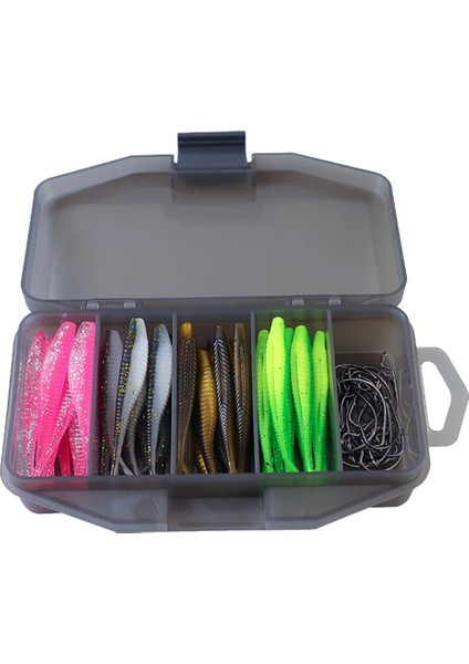 61 Adet/takım Biyonik Balık Yumuşak Yem Balıkçılık Takımı Kanca Saklama Kutusu Yumuşak ve Taşınabilir Açık Hava Balıkçılık Takımı (Yurt Dışından)