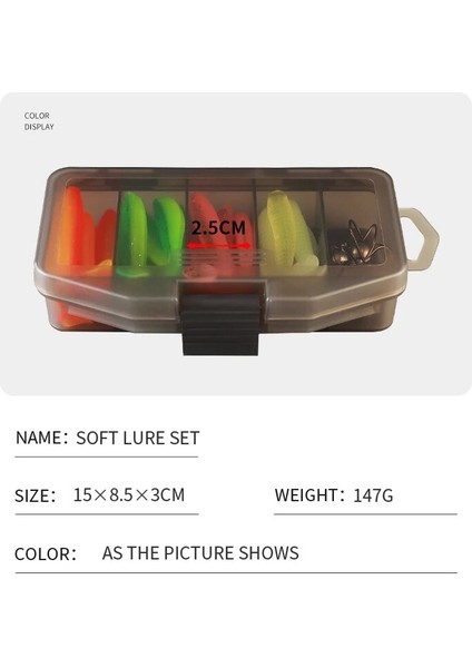 Taıyu Yumuşak Balıkçılık Yemleri Seti 24 Parça Silikon Yem 8 Parça Metal Jig Baş Kancası Kutulu Yapay Yem Balıkçılık Takımı Aksesuarları (Yurt Dışından) modelleri