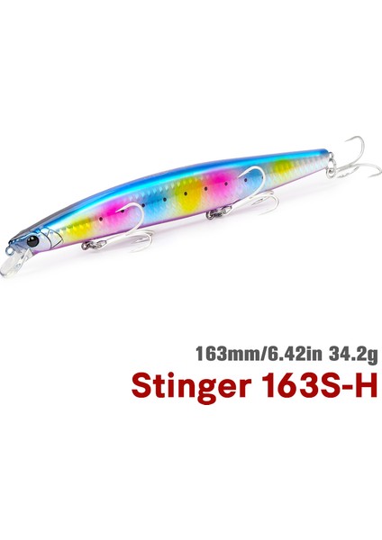 Tsurınoya Stınger 163S Ultra Uzun Döküm Batıran Tuzlu Su Minnow 163MM 34.2g Deniz Balıkçılığı Yemi Yapay Büyük Sert Yemler (Yurt Dışından)