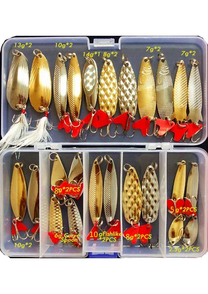 Sıcak Parlak Metal Jig Kaşık Balıkçılık Yemi Seti 10/20/25/35 Adet Wobblers Kiti Pike Kaşık Yem Balıkçılık Takımı Pesca Isca Yapay (Yurt Dışından)