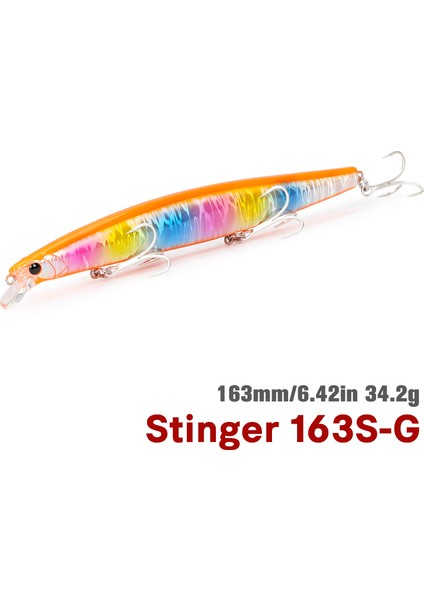 Tsurınoya Stınger 163S Ultra Uzun Döküm Batıran Tuzlu Su Minnow 163MM 34.2g Deniz Balıkçılığı Yemi Yapay Büyük Sert Yemler (Yurt Dışından)