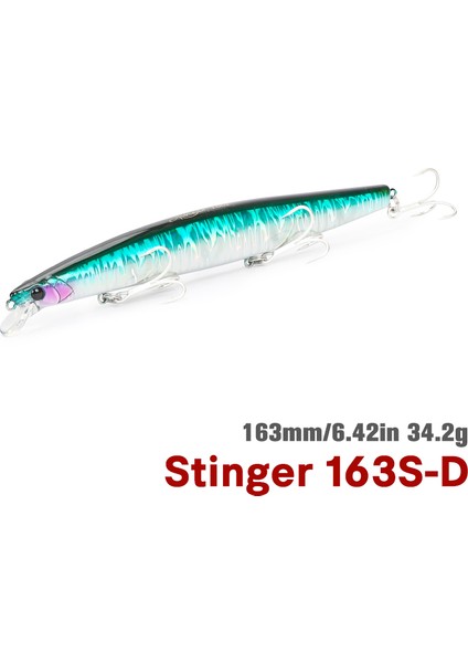 Tsurınoya Stınger 163S Ultra Uzun Döküm Batıran Tuzlu Su Minnow 163MM 34.2g Deniz Balıkçılığı Yemi Yapay Büyük Sert Yemler (Yurt Dışından)