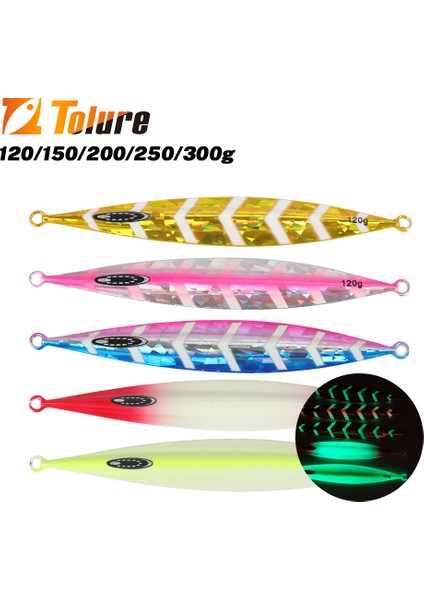 Tolu Yeni Yavaş Batma Metal Jig 120G 150G 200G 250G 300G Uzun Atış Yavaş Batma Düşme Jigleri Tuzlu Su Derin Deniz Balıkçılık Yemi (Yurt Dışından)