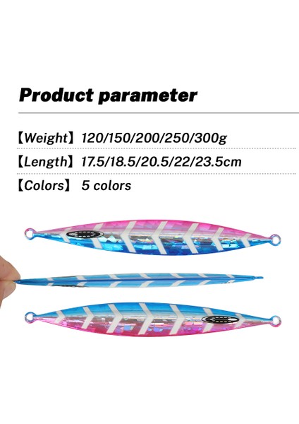 Tolu Yeni Yavaş Batma Metal Jig 120G 150G 200G 250G 300G Uzun Atış Yavaş Batma Düşme Jigleri Tuzlu Su Derin Deniz Balıkçılık Yemi (Yurt Dışından)