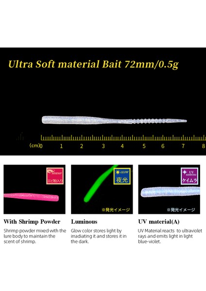 Tsurınoya 05G Iğne Kuyruklu Ajing Yumuşak Yem 0.4g Yaprak Kuyruklu Kaya Balığı Solucan Yemi Yüzme Yemleri Jig Yemleri Wobbers Alabalık Balıkçılığı Yemleri (Yurt Dışından) modelleri