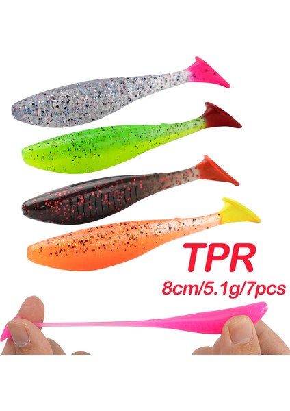 Adet/grup Yumuşak Swimbait 8cm 5.1g Yüzen T-Kuyruk Balıkçılık Yemi Tpr Kürek Kuyruk Yumuşak Yem Malzemesi Balıkçılık Yemleri (Yurt Dışından)