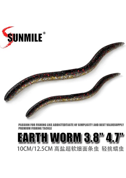 Sunmıle Yumuşak Balıkçılık Yemi 10CM 12.5cm Senko Solucan Neko Rig Yemleri Flick Shake Earth Worm Yapay Yem Silikon Shad Yemi B (Yurt Dışından) fiyatları