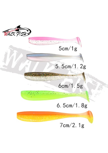 Walk Fısh 50 Adet/kutu 5cm 5.5cm 6cm 7cm Yumuşak T Kuyruk Kürek Kuyruk Yemler Wobbler B Minnow Yem Silika Yapay Isca Pesca (Yurt Dışından) fiyatları