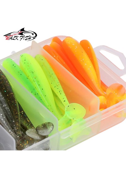 Walk Fısh 50 Adet/kutu 5cm 5.5cm 6cm 7cm Yumuşak T Kuyruk Kürek Kuyruk Yemler Wobbler B Minnow Yem Silika Yapay Isca Pesca (Yurt Dışından) fırsatları