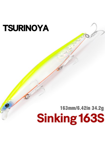 Tsurınoya Stınger 163S Ultra Uzun Döküm Batıran Tuzlu Su Minnow 163MM 34.2g Deniz Balıkçılığı Yemi Yapay Büyük Sert Yemler (Yurt Dışından) fiyatları