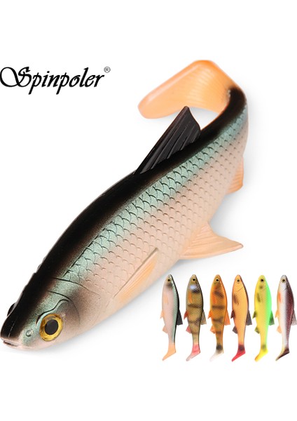 Spinpoler 3D River Roach Kürek Kuyruklu Swimbait Yumuşak Balıkçılık Yemi 8cm 10CM 13CM Walleye Levrek B Pike Yapay Yem Wobbler (Yurt Dışından)