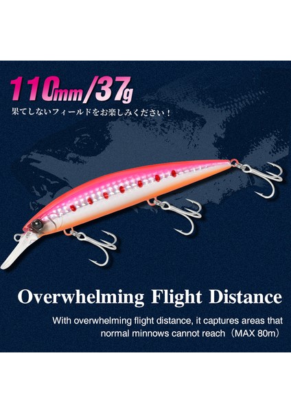 Tsurınoya 110MM 37G Ağır Ağırlık Deniz Balıkçılığı Yemi Maksimum 80M Ultra Uzun Atış Batıran Minnow Wızard 110S Yapay Sert Yemler (Yurt Dışından) fiyatları