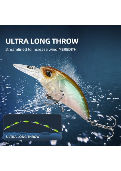 Meredıth Jerk Crank M65 Yüzen 14G Sıcak Model Balıkçılık Yemi Sert Yem 11 Renk Wobbler Krank Kaliteli Profesyonel Derinlik 2.0-2.5m (Yurt Dışından) fırsatları