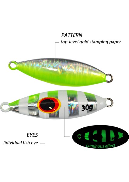 Tolu Slow Bee Slow Pitch Jig 30G 40G 60G 80G 100G 120G Shore Casting Jigging Kaşık Yem Glow Tuzlu Su Balıkçılığı Yemi Kancalı (Yurt Dışından)
