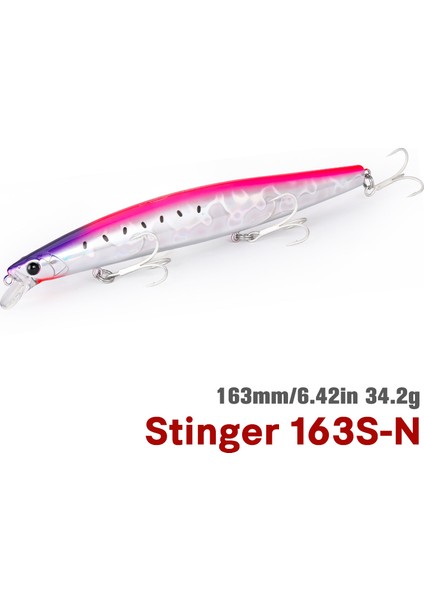 Tsurınoya Stınger 163S Ultra Uzun Döküm Batıran Tuzlu Su Minnow 163MM 34.2g Deniz Balıkçılığı Yemi Yapay Büyük Sert Yemler (Yurt Dışından)