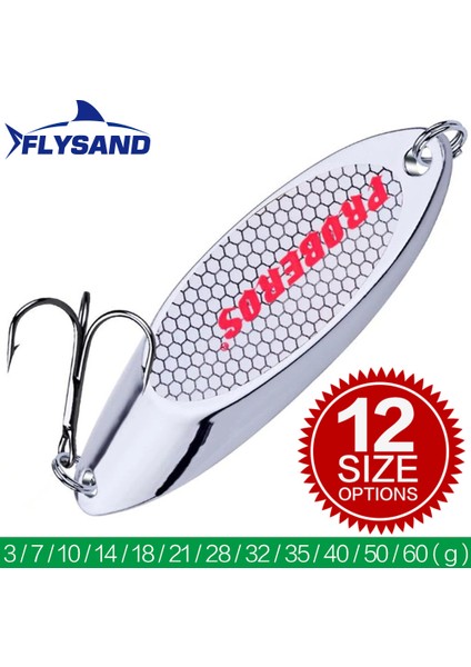 Flysand Sert Yem Gümüş Kaşık Jigging Yemi Metal Üçlü Kanca Döküm Bıçağı Döndürücü Trolling Kaşıkları Paslanmaz Çelik Kaşık Döndürücü Yem (Yurt Dışından)