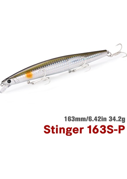 Tsurınoya Stınger 163S Ultra Uzun Döküm Batıran Tuzlu Su Minnow 163MM 34.2g Deniz Balıkçılığı Yemi Yapay Büyük Sert Yemler (Yurt Dışından)