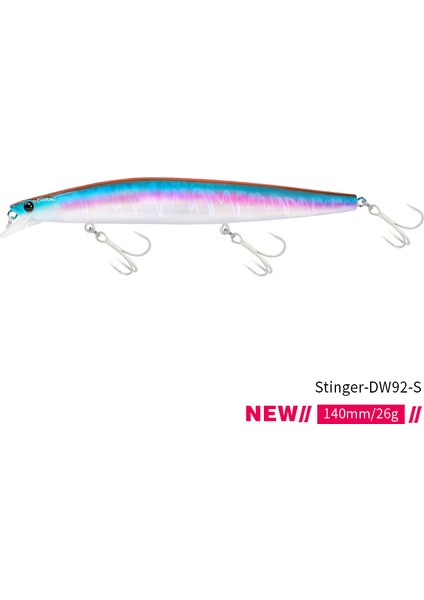 Tsurınoya Stinger 140S Balıkçılık Yemi Batıran Minnow DW92 140MM 26G Tuzlu Su Seab Ultra Uzun Döküm Büyük Sert Yemler Jerkbait (Yurt Dışından)