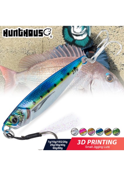 Hunthouse Metal Jig Balıkçılık Yemi Batıran Yavaş Jigging 7G-80G Atış Sert Yem Tuzlu Su Yapay Turna Seab Balık Takımı (Yurt Dışından)