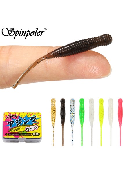 Spinpoler Tek Iğne Kuyruk Solucanı Mikro 44MM Balıkçılık Yemi Ajing Küçük Kaya Balığı Silikon Isca Yapay Yem Aydınlık Jig 20 Adet (Yurt Dışından) fiyatları