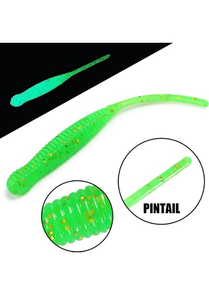 Spinpoler Tek Iğne Kuyruk Solucanı Mikro 44MM Balıkçılık Yemi Ajing Küçük Kaya Balığı Silikon Isca Yapay Yem Aydınlık Jig 20 Adet (Yurt Dışından) modelleri