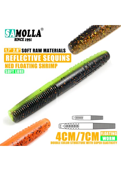 Samolla Yüzen Solucanlar B Balıkçılık Yemi Yumuşak Plastik Yapay Yem Ned Wacky Rig Tpe Yüzen Ağırlıksız Leurre Souple Wobble (Yurt Dışından) fiyatları