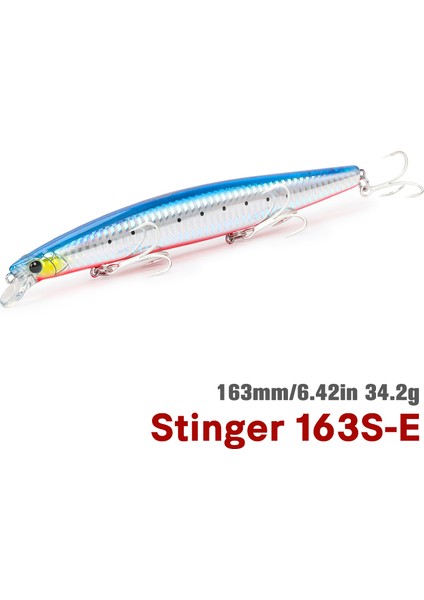 Tsurınoya Stınger 163S Ultra Uzun Döküm Batıran Tuzlu Su Minnow 163MM 34.2g Deniz Balıkçılığı Yemi Yapay Büyük Sert Yemler (Yurt Dışından)