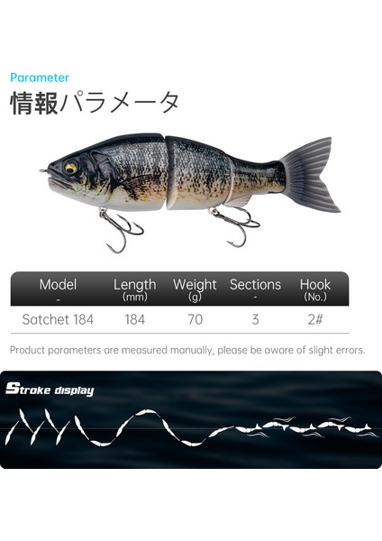 Leydun Ekleml Pençe Sachet 184MM 2.5oz Balıkçılık Yemleri Eklemli Gövde Kayan Yüzme Yemleri Yüzen Güçlü S Şeklinde Büyük Sert Yemler B (Yurt Dışından) modelleri