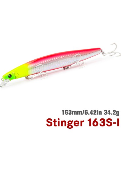 Tsurınoya Stınger 163S Ultra Uzun Döküm Batıran Tuzlu Su Minnow 163MM 34.2g Deniz Balıkçılığı Yemi Yapay Büyük Sert Yemler (Yurt Dışından)