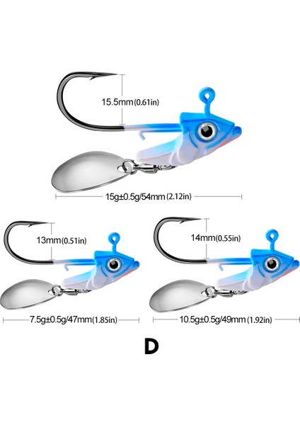 Dönen Metal Payetler Vıb Balıkçılık Yemi 7.5G/10.5G/15G Yem Wobbler Döner Levrek Sahte Yem Crankbait Jig Shads Denge Ağırlığı (Yurt Dışından)
