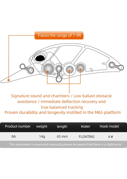 Meredıth Jerk Crank M65 Yüzen 14G Sıcak Model Balıkçılık Yemi Sert Yem 11 Renk Wobbler Krank Kaliteli Profesyonel Derinlik 2.0-2.5m (Yurt Dışından) modelleri