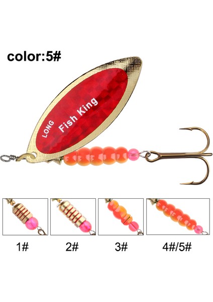 Fısh Kıng Spinner Yem Yemi 4.5g/7.0g/12.5g/17.4g/27.1g Kaşık Yemler Pike Metal Balıkçılık Yemi B Kancalı Sert Yem (Yurt Dışından)