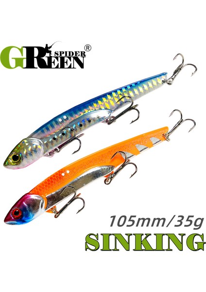35G 10.5cm Metal Vıb Yemibalıkçılık Kaşığı Tatlı Su Balıkçılığı Sert Yem Dilim Jig Yem Kaşığı Balıkçılık Takımı Metal Jigging (Yurt Dışından) fiyatları