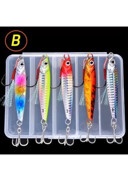 Adet/kutu Yavaş Batabilen Metal Döküm Jig Kaşık Seti 7G-40G Kıyı Atma Deniz B Yemi Ton Balığı Için Yapay Yem Balıkçılık Takımı (Yurt Dışından)