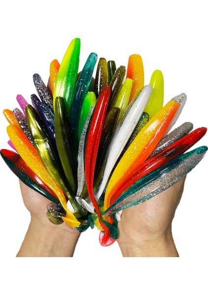 1-100 Adet T Kuyruk 70MM 90MM 120MM Shad Solucan Yumuşak Yem Yapay Yem Swimbait Yem Wobbler Yumuşak Yemler Silikon Balıkçılık Sporları (Yurt Dışından) fırsatları