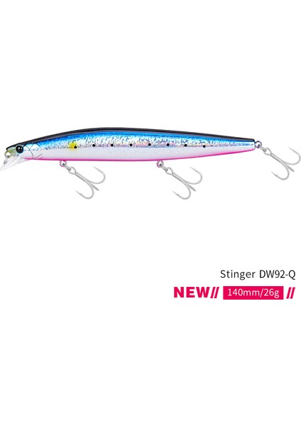 Tsurınoya Stinger 140S Balıkçılık Yemi Batıran Minnow DW92 140MM 26G Tuzlu Su Seab Ultra Uzun Döküm Büyük Sert Yemler Jerkbait (Yurt Dışından)