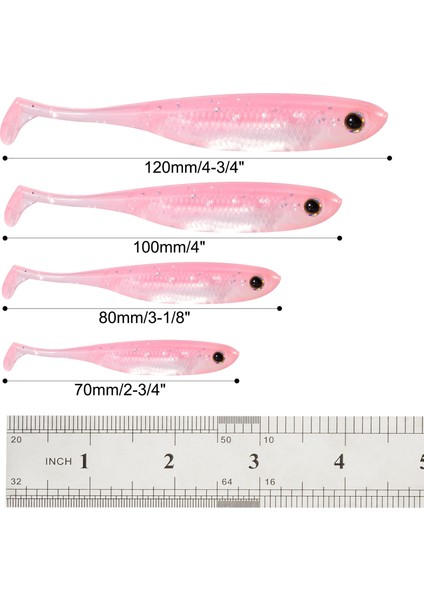 Dr.fish 5/6 Adet Balıkçılık Yumuşak Plastik Yemler Silikon Yem Kürek Kuyruklu Shad Solucan Yüzme Yemleri Tatlı Su B Alabalık 70MM 80MM 100MM (Yurt Dışından)