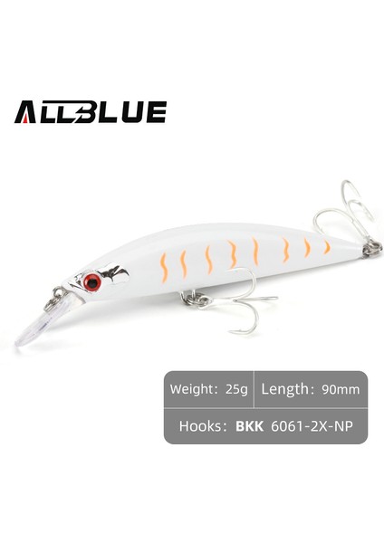 Allblue Ağır Ağırlık Minnow 90MM/110MM Batık Jerkbait Uzun Atış Balıkçılık Yemi Tuzlu Su Deniz B Plastik Yapay Yem Takımı (Yurt Dışından)