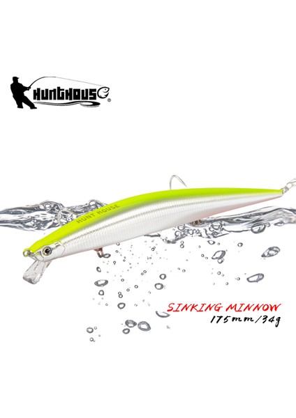Hunthouse Tide Slim Minnow Flyer Balıkçılık Yemi Uzun Atış Batık Sert Yem 1mm 34G Pesca Jerkbaits Seab Pike (Yurt Dışından) fırsatları