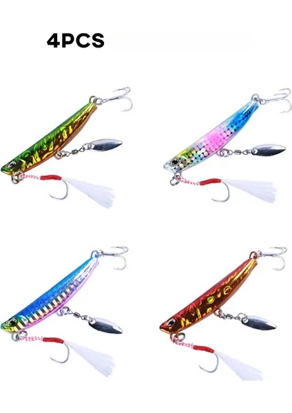 Kaşık Balıkçılık Yemleri 4 Adet 15G 4.9cm Kıyı Döküm Mikro Jig Yavaş Yapay Sert Yemler Spinnerbait B Ton Balığı Pesca Için (Yurt Dışından)