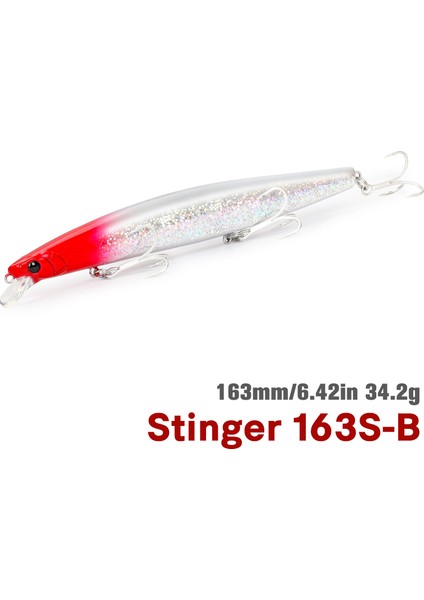 Tsurınoya Stınger 163S Ultra Uzun Döküm Batıran Tuzlu Su Minnow 163MM 34.2g Deniz Balıkçılığı Yemi Yapay Büyük Sert Yemler (Yurt Dışından)