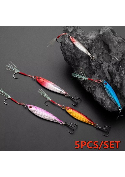 Metal Jig 5'li Set Balıkçılık Yemi 10G 15G 20G Kaşık Deniz Tekne Kıyı Uzun Atış Yavaş Jigging Deniz Balıkçılığı Yemleri Alabalık Pesca (Yurt Dışından)