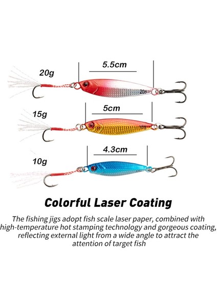 Metal Jig 5'li Set Balıkçılık Yemi 10G 15G 20G Kaşık Deniz Tekne Kıyı Uzun Atış Yavaş Jigging Deniz Balıkçılığı Yemleri Alabalık Pesca (Yurt Dışından)
